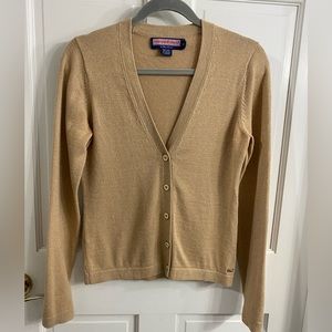 Vineyard Vines gold metallic cardigan